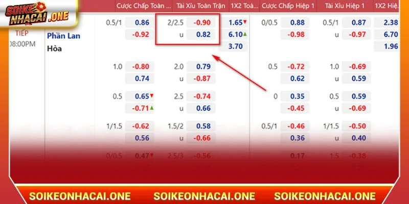 Các trường hợp tính kết quả trong kèo chấp 2/2.5 tại Soi Kèo Nhà Cái.
